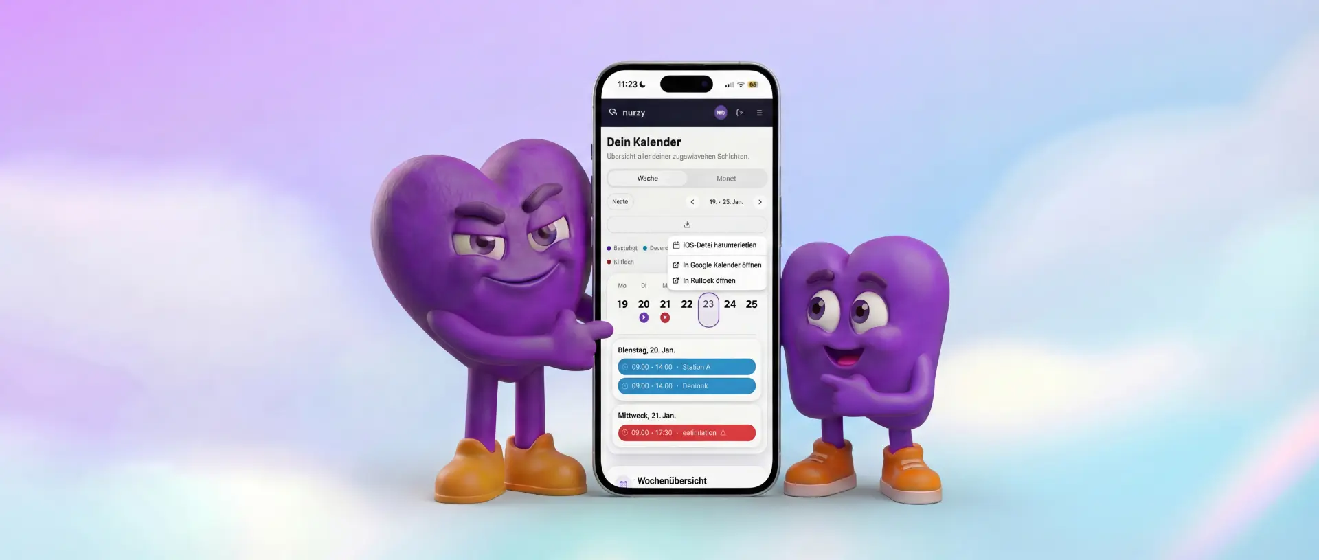 Nurzy characters with app