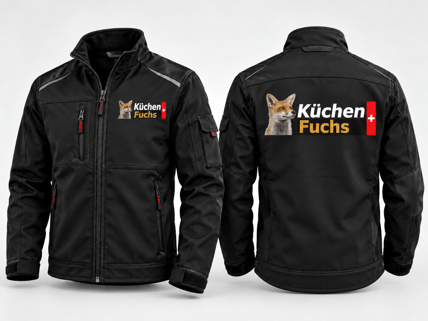 Küchenfuchs branded workwear, front and back