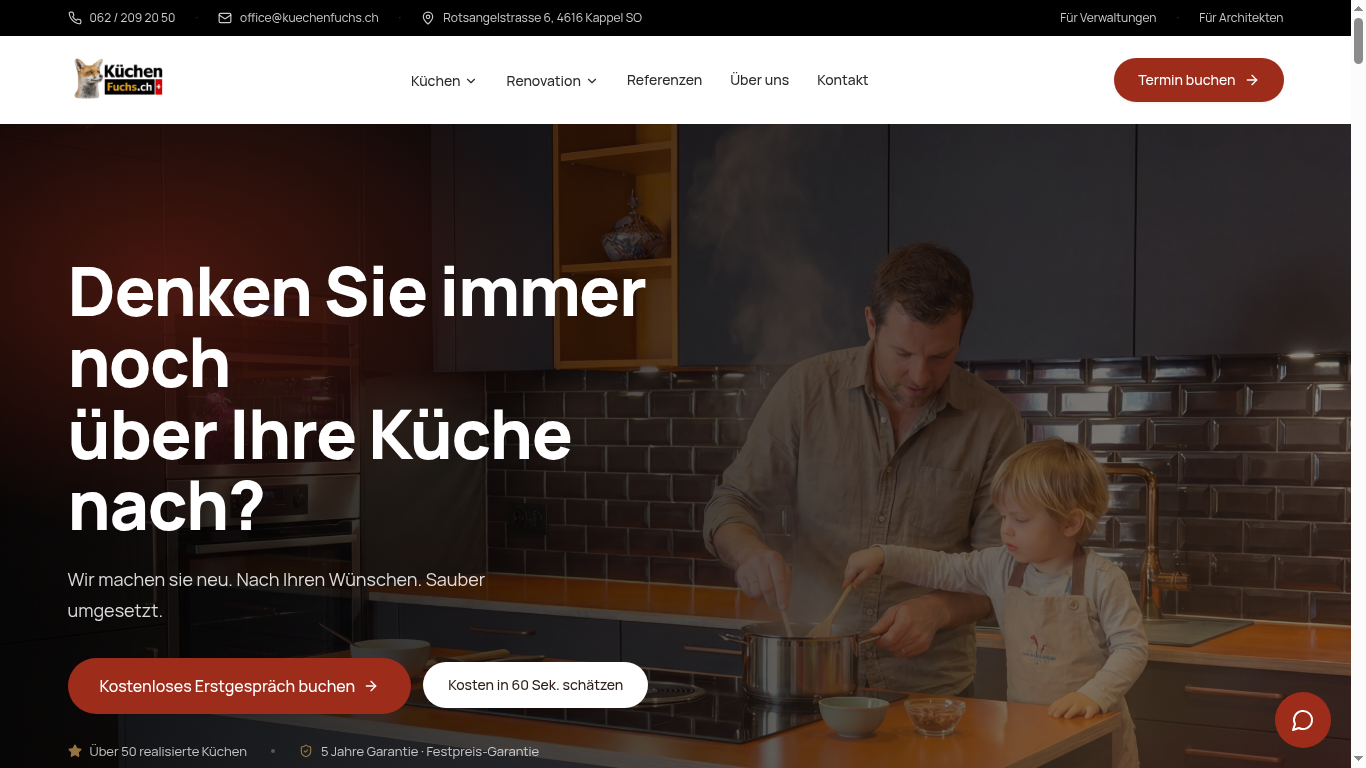 Küchenfuchs — Web relaunch · UX · Design · Copy